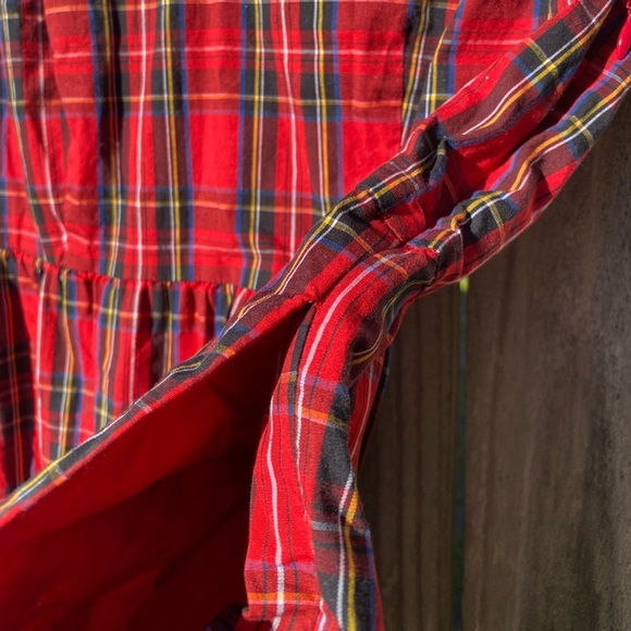 J. Crew Red Plaid Midi Dress - Picture 4 of 9
